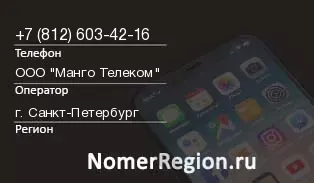 Кто звонил с 8126034216 - регион и оператор